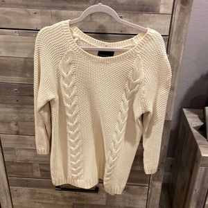 Cream sweater by Cynthia Rowley with braid design